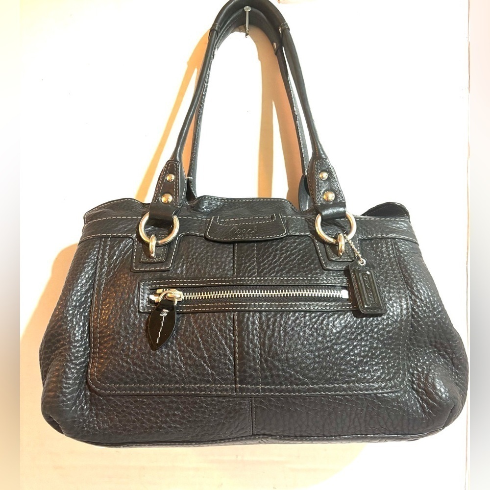 Coach vintage black leather satchel handbag